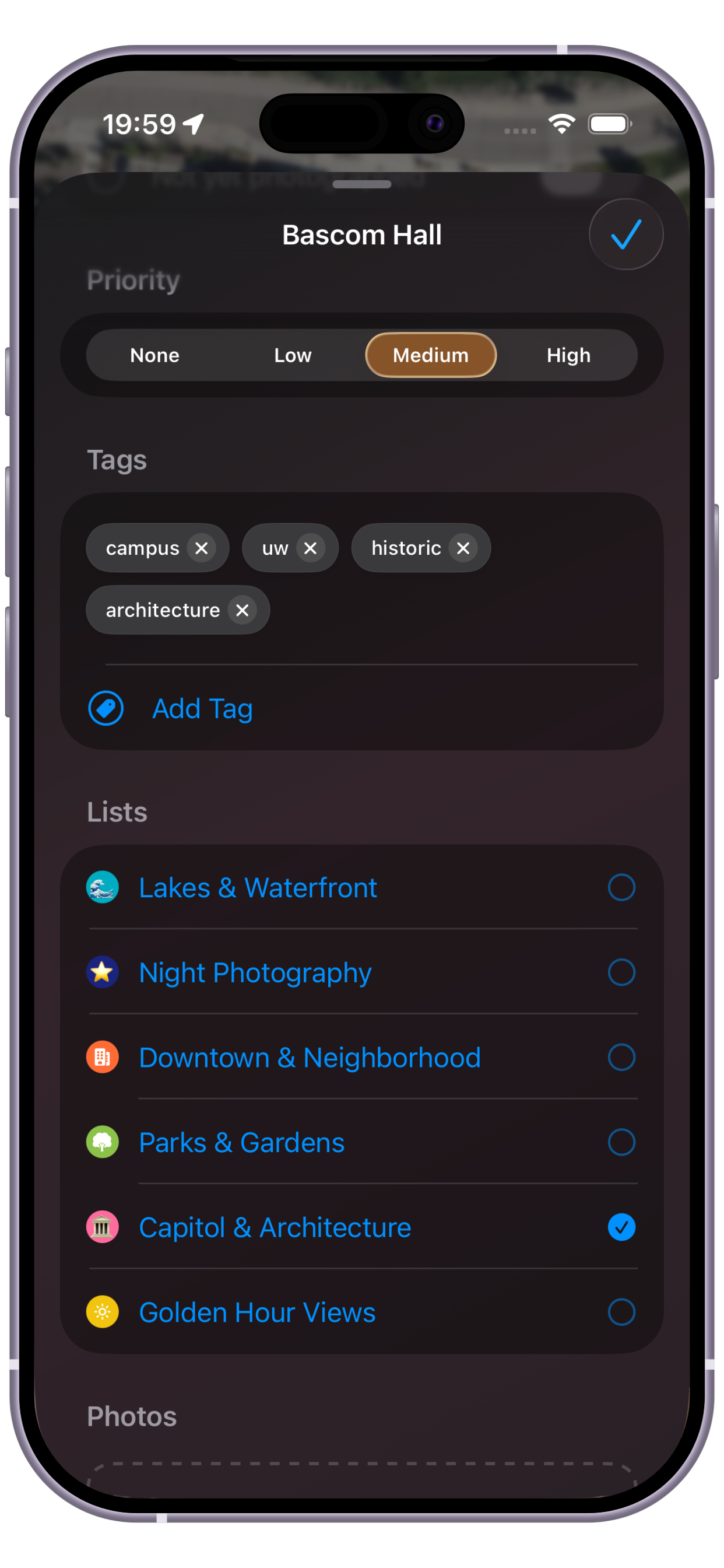 PhotoSpots spot details screenshot