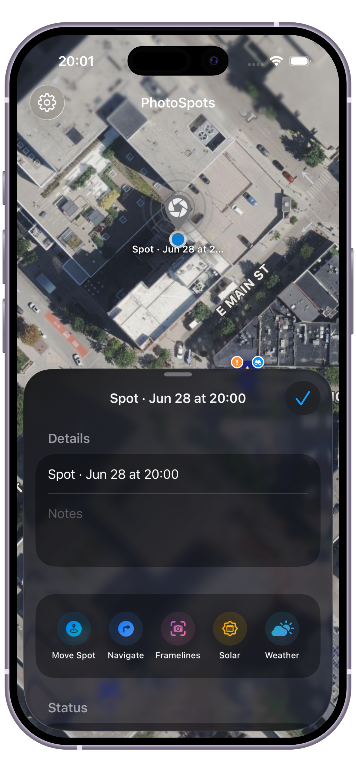 PhotoSpots home screen widget screenshot