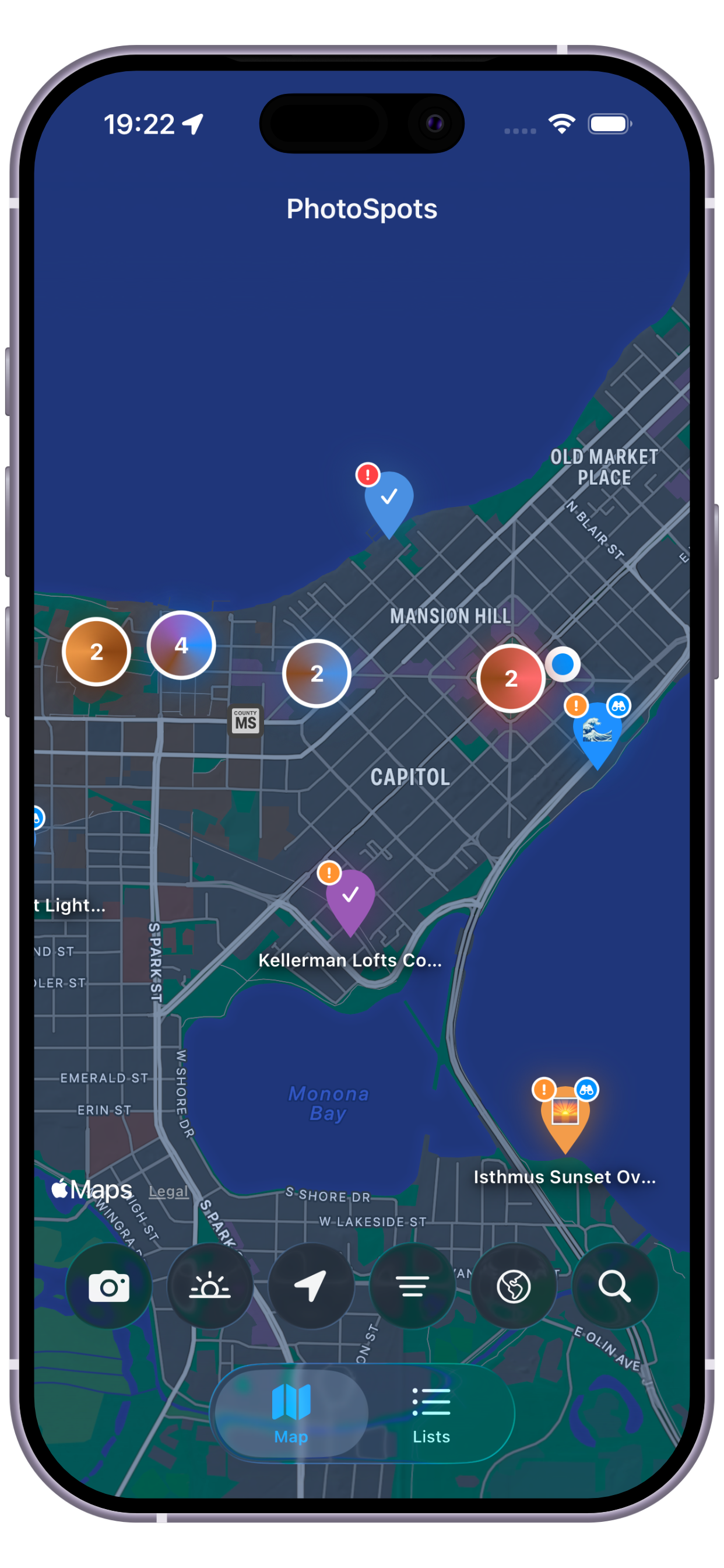 PhotoSpots Map View