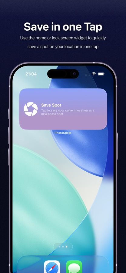 PhotoSpots home screen widget screenshot
