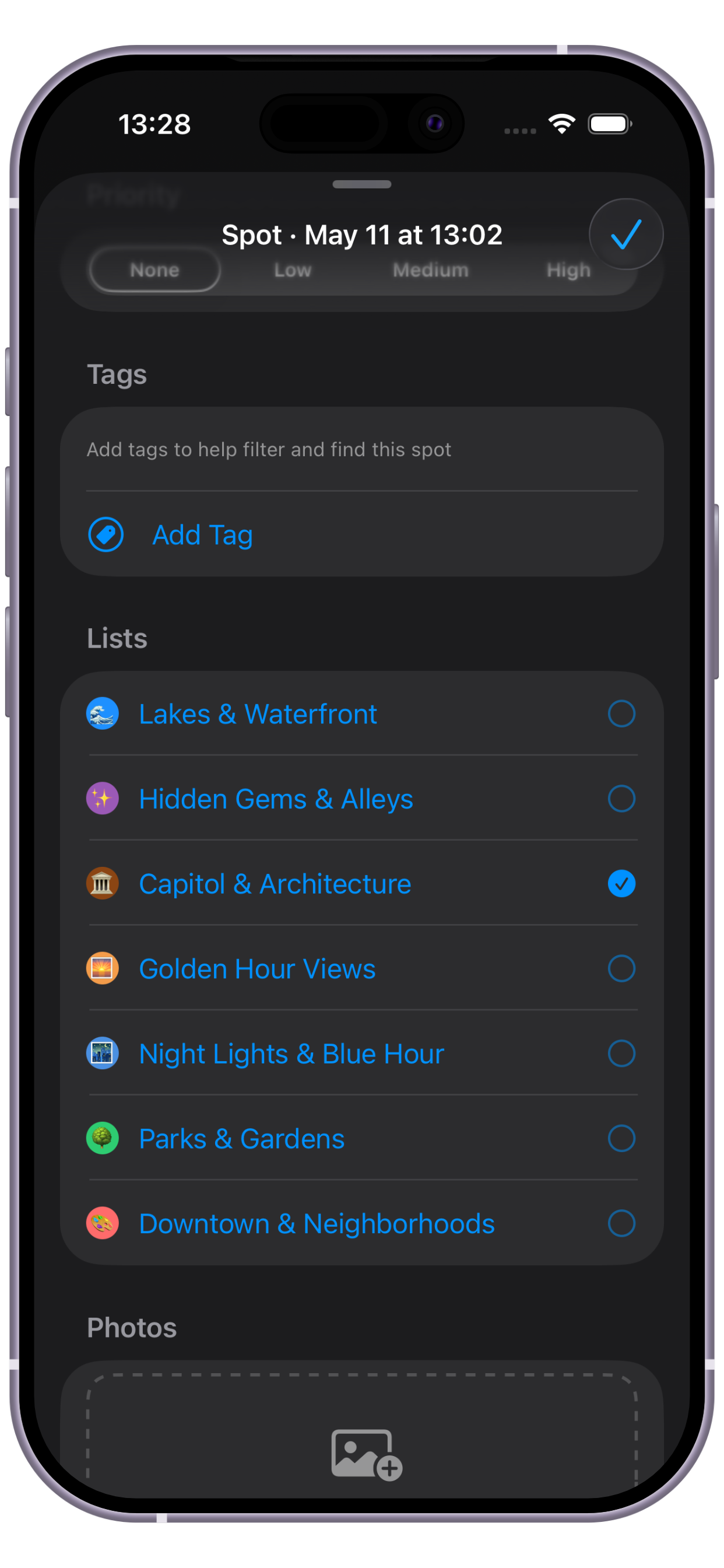 PhotoSpots spot details screenshot