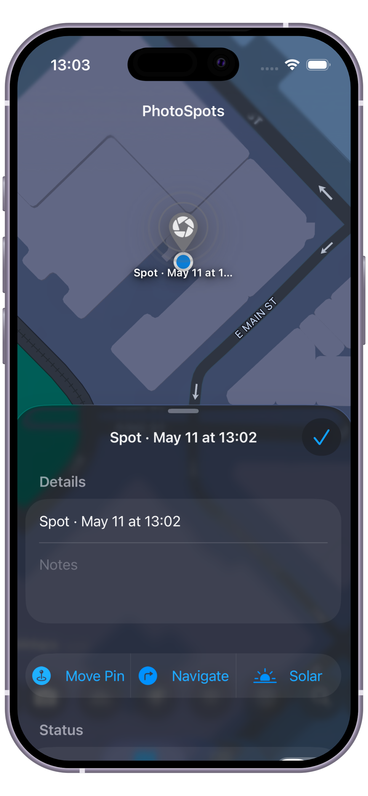 PhotoSpots home screen widget screenshot